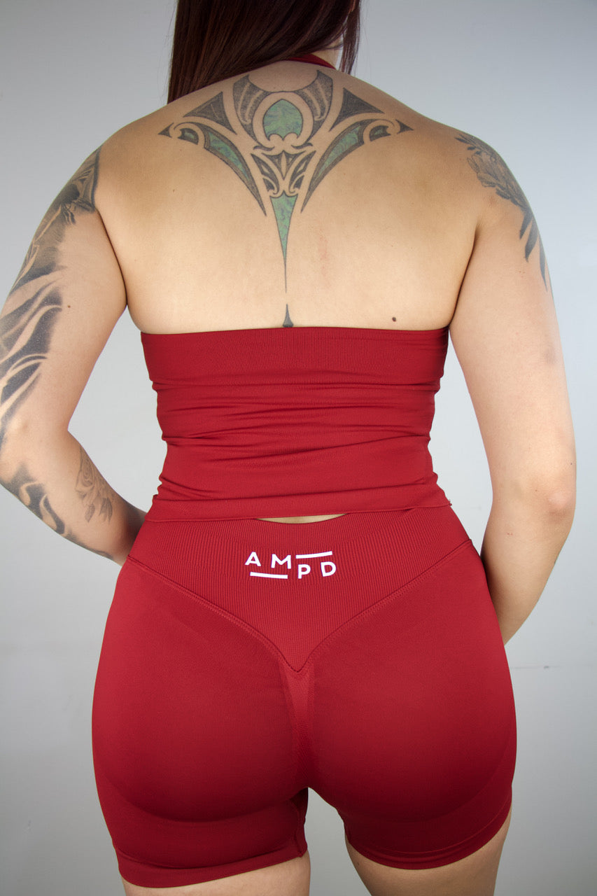 Impact Halter Top- Wine Red