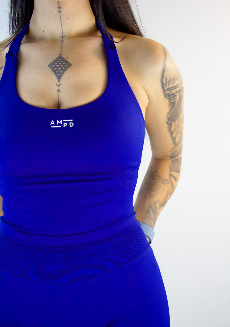 Impact Halter Top- Ink Blue