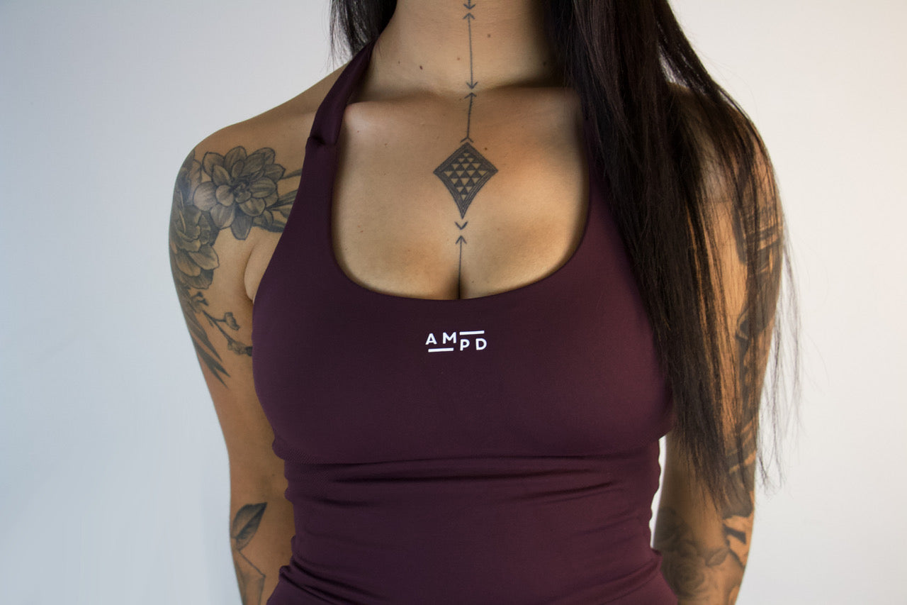 Impact Halter Top- Dark Coffee