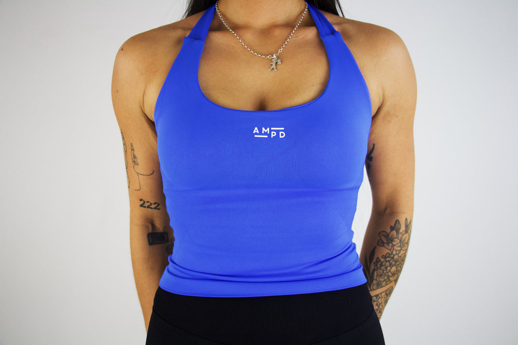 Impact Halter Top- Electric Blue